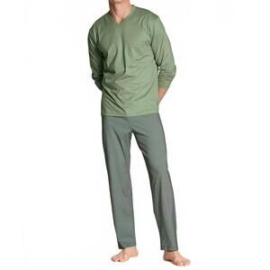 NEW CALIDA relax imprint long pyjamas set in green